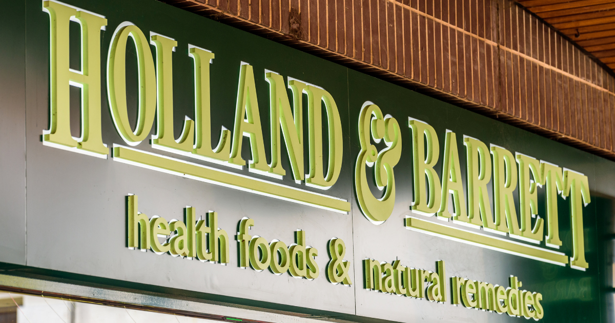 CBD: The store front of Holland and Barrett